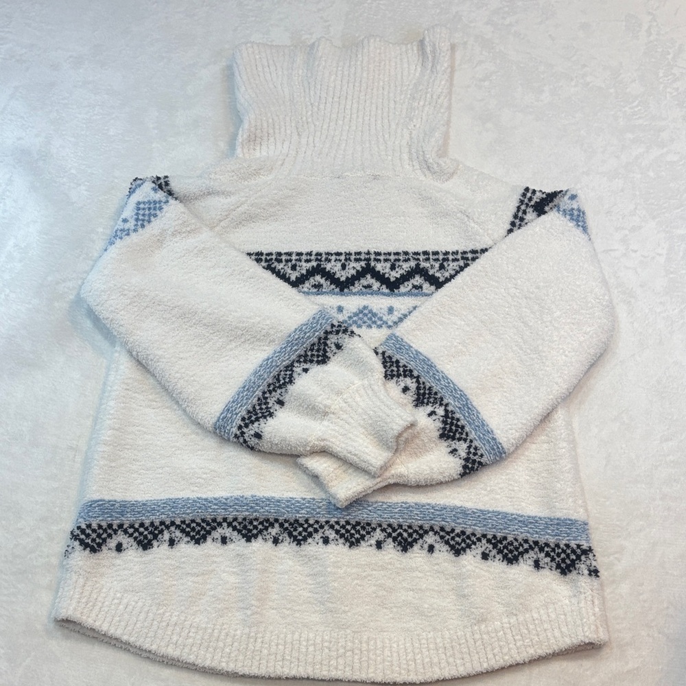 Premise Cream and Blue Turtleneck Sweater - Picture 6 of 6